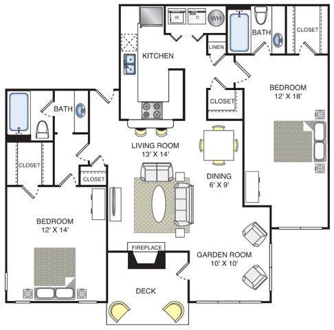 2 bed 2 bath Floor Plan Dakota - The Pointe at Canyon Ridge 2 bed 2 bath Floor Plan Dakota - The Pointe at Canyon Ridge